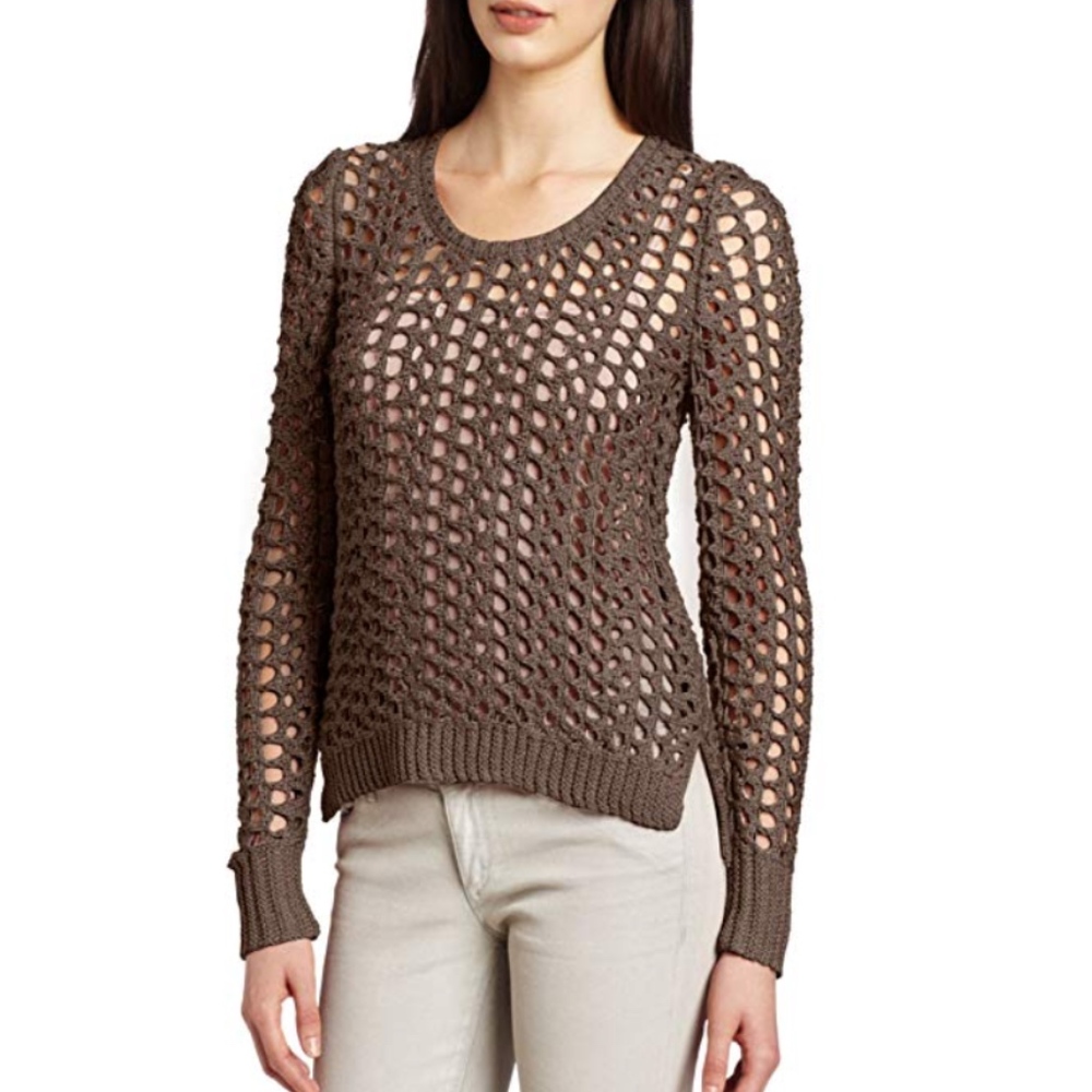 Lucky Brand Pullover Sweater Bronze Metallic Small